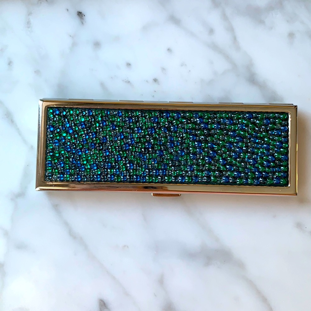 Judith Leiber Swarovski crystal mini mirror